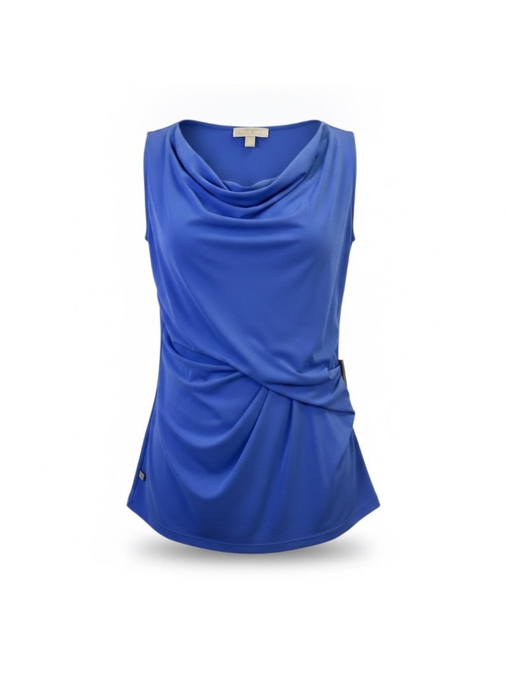 Michael Kors Womens Blue Cowl Neck Sleeveless Drape Tunic Top Size S